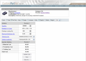 Cost Analysis Screenshot