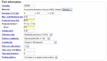 Custom Estimate Screenshot