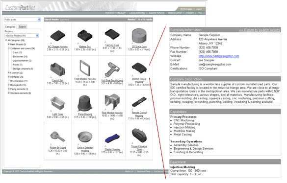 Reference part library screenshot